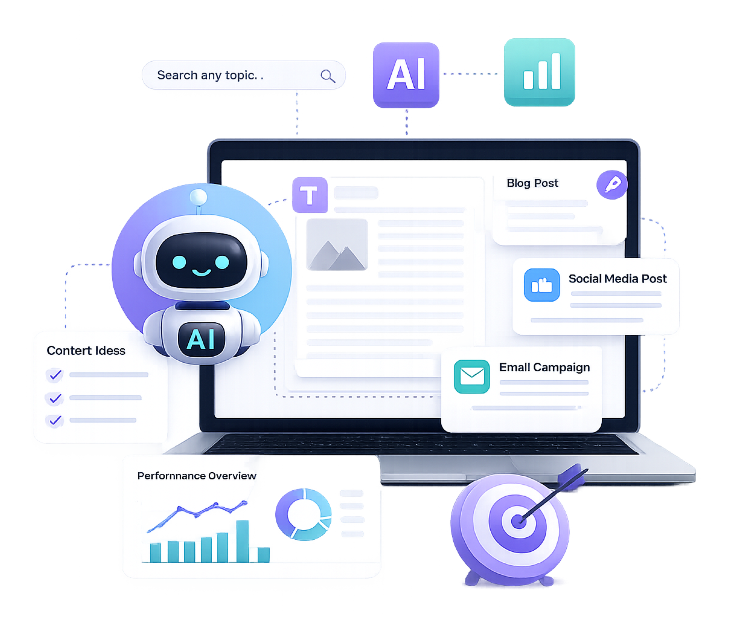 AI-Enhanced Content Strategy Illustration